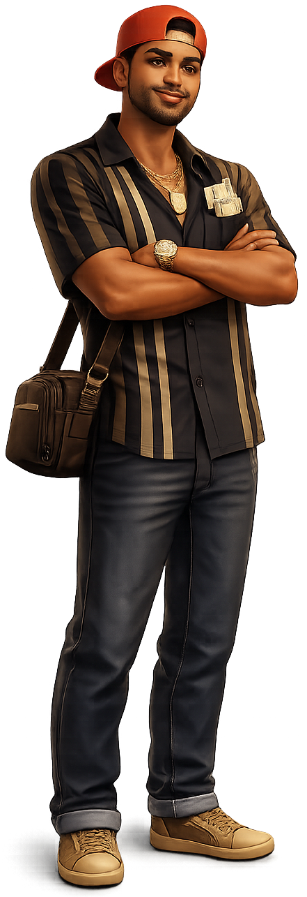 Street Hustler character portrait